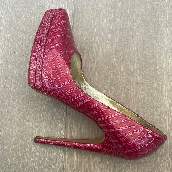 Casadei croc embossed platform high heels - Picture 3 of 9